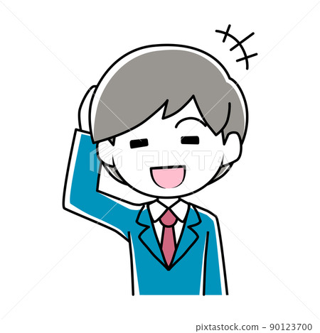 一個男人笑著回答的插圖 一個男人笑著回答的插圖 90123700