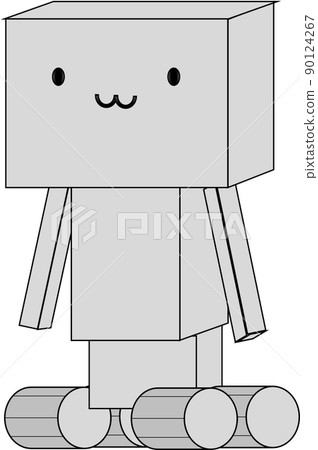 Illustration of a robot whose legs are tanks 90124267