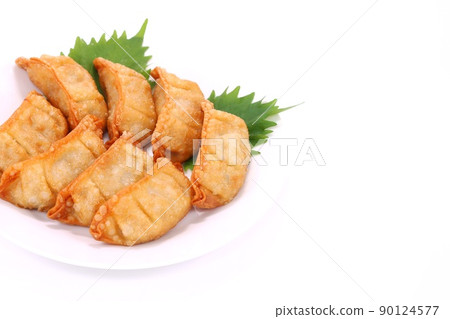 煎餃餃子配菜配菜亮色背景 90124577