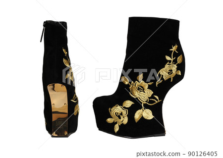 Burlap Bag of Black Beans With Flag of Brazil Isolated on White 90126405