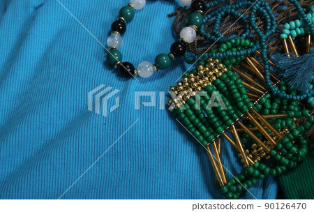 Mermaid Fashion With Jewelry and Fishing Net Close up 90126470