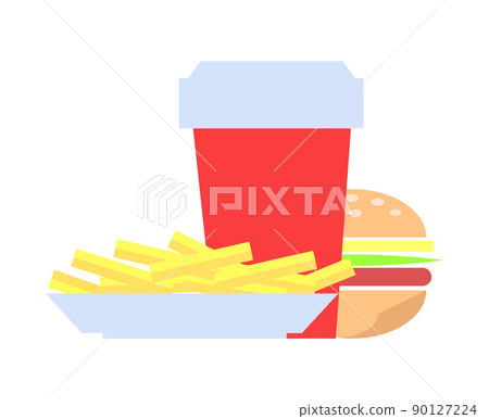 Burger and French Fries Set Vector Illustration Burger and French Fries Set Vector Illustration 90127224