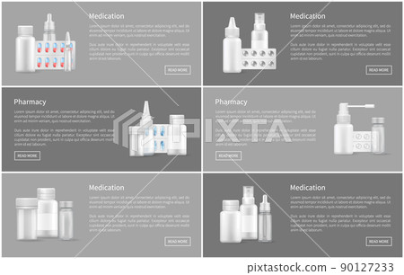 Pharmacy and Medication Set Web Posters Containers 90127233