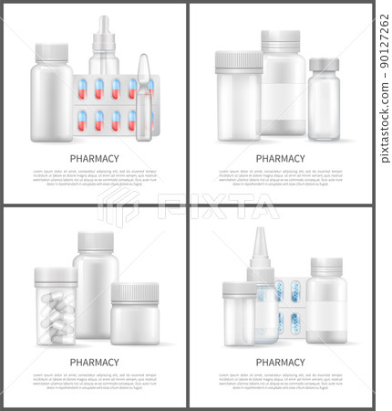 Pharmacy and Medicines Means Bright Vector Posters Pharmacy and Medicines Means Bright Vector Posters 90127262