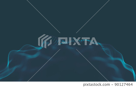 Abstract Music background. Big Data Particle Flow Visualisation. Science infographic futuristic illustration. Sound wave. Sound visualization Abstract Music background. Big Data Particle Flow Visualisation. Science infographic futuristic illustration. Sound wave. Sound visualization 90127464