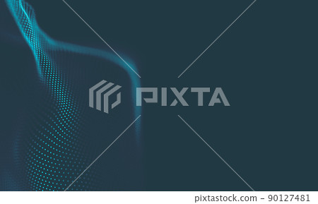 Abstract Music background. Big Data Particle Flow Visualisation. Science infographic futuristic illustration. Sound wave. Sound visualization Abstract Music background. Big Data Particle Flow Visualisation. Science infographic futuristic illustration. Sound wave. Sound visualization 90127481
