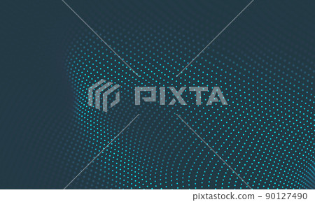 Abstract Music background. Big Data Particle Flow Visualisation. Science infographic futuristic illustration. Sound wave. Sound visualization 90127490