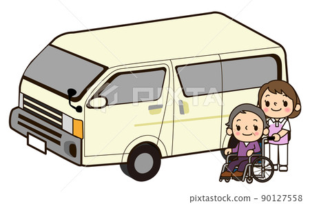 推著輪椅的照顧者女人 90127558