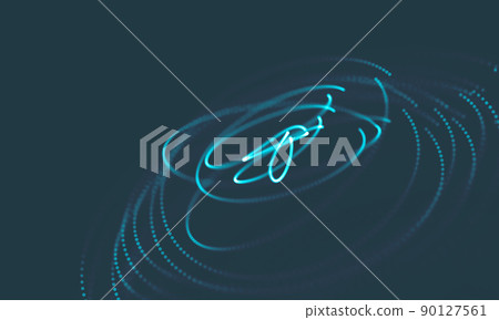Abstract Music background. Big Data Particle Flow Visualisation. Science infographic futuristic illustration. Sound wave. Sound visualization Abstract Music background. Big Data Particle Flow Visualisation. Science infographic futuristic illustration. Sound wave. Sound visualization 90127561