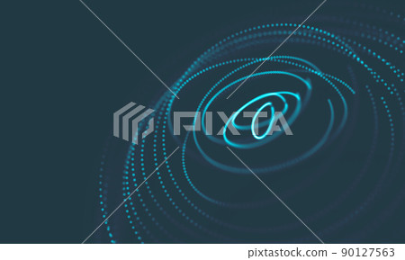 Abstract Music background. Big Data Particle Flow Visualisation. Science infographic futuristic illustration. Sound wave. Sound visualization Abstract Music background. Big Data Particle Flow Visualisation. Science infographic futuristic illustration. Sound wave. Sound visualization 90127563