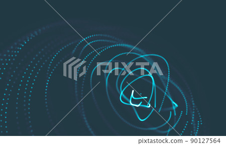 Abstract Music background. Big Data Particle Flow Visualisation. Science infographic futuristic illustration. Sound wave. Sound visualization Abstract Music background. Big Data Particle Flow Visualisation. Science infographic futuristic illustration. Sound wave. Sound visualization 90127564