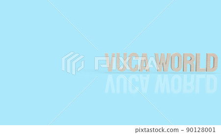 The vuca world  wood text for abstract background concept 3d rendering 90128001