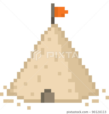 Pixel illustration of a mountain of sand 90128113