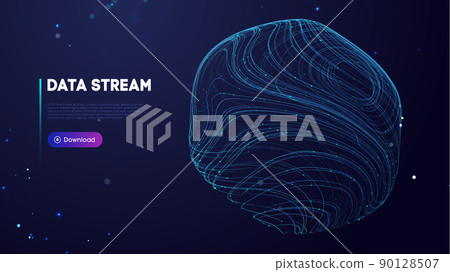 Abstract purple data stream. Abstract digital background cloud technology. Big Data Technology vector illustration. 90128507