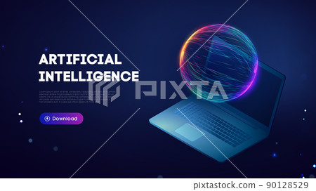 Ai digital brain. Artificial intelligence digital technology background. Ai digital brain. Artificial intelligence digital technology background. 90128529