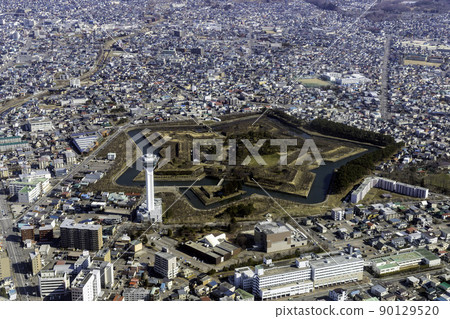 函館五棱郭附近的鳥瞰圖 函館五棱郭附近的鳥瞰圖 90129520