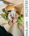 Awaji beef BBQ burger at a restaurant on the English hills of Awaji Island 90129780
