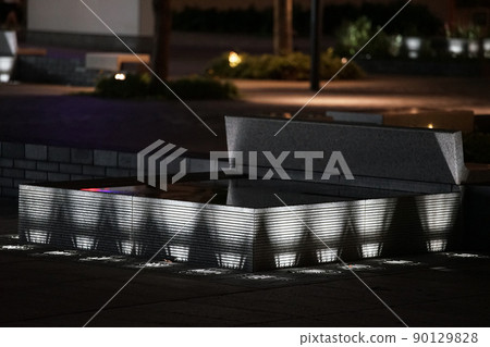 Illuminated city square bench Illuminated city square bench 90129828