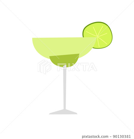 Margarita cocktail with slice of lime realistic vector illustration. Isolated on white background. Margarita cocktail with slice of lime realistic vector illustration. Isolated on white background. 90130381