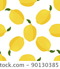 Fresh lemon fruits background. Food simple seamless pattern. 90130385