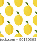 Fresh lemon fruits background. Food simple seamless pattern. 90130393