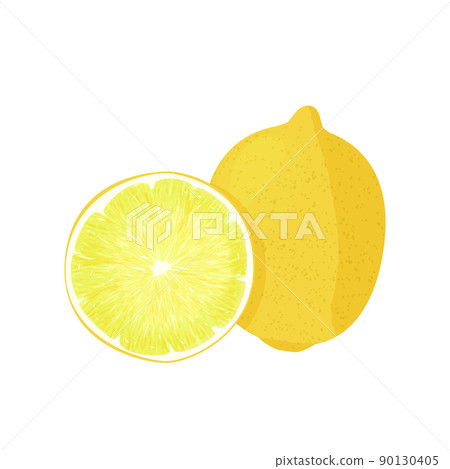 Fresh lemon fruit illustration. Isolated on white background. Fresh lemon fruit illustration. Isolated on white background. 90130405