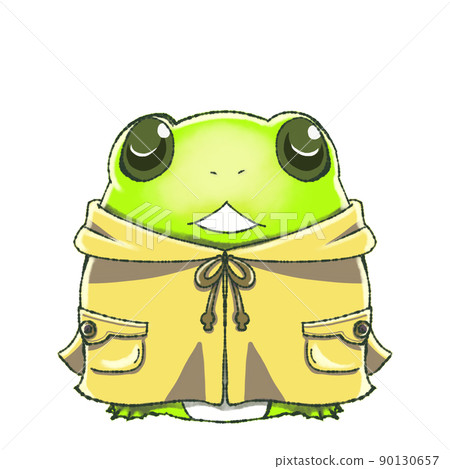 下雨天的青蛙插畫 90130657