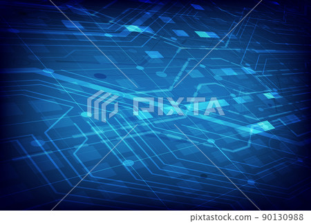 Abstract technology background. Virtual reality futuristic technology and circuit board. Futuristic Sci-Fi interface. Digital computer infographic of engineer. Data science. Placeholder, landing page 90130988