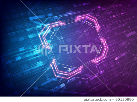Abstract perspective hardware and software background. Circuit board, Chip processor, Mainboard and code programmer. Hi-tech computer engineer. Pixels screen and database coding. Neon light effect Abstract perspective hardware and software background. Circuit board, Chip processor, Mainboard and code programmer. Hi-tech computer engineer. Pixels screen and database coding. Neon light effect 90130990