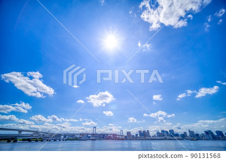 Tokyo scenery 2022 Blue sky and sun bay area 90131568