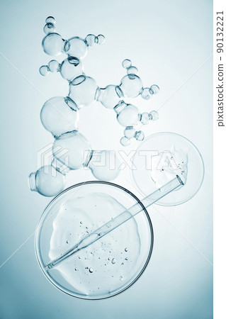 Abstract cosmetic laboratory. Chemical laboratory research. Cosmetic Essence Molecule Bubble 90132221