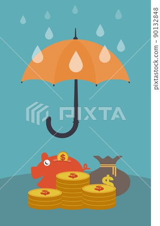 受保護的貨幣概念。無風險金融風格 安全投資。財務儲蓄,財富管理。 受保護的貨幣概念。無風險金融風格 安全投資。財務儲蓄,財富管理。 90132848
