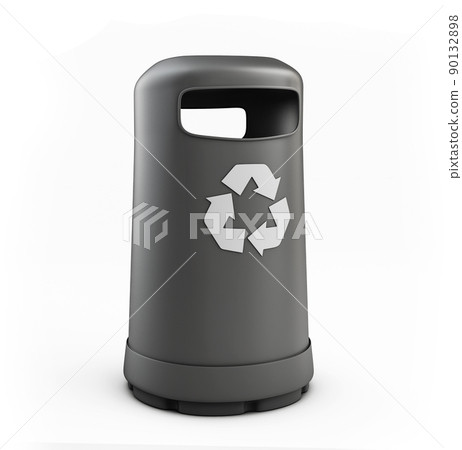3d rendering of gray Recycle Bins 3d rendering of gray Recycle Bins 90132898