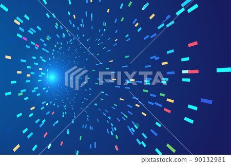 The rapid movement of color blocks forms a sense of perspective, a sense of space, and a sense of technology background 90132981