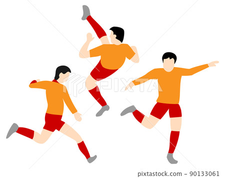 一名足球運動員射擊的插圖 90133061