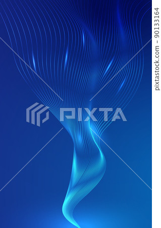 Blue fluttering soft smooth lines abstract background 90133164