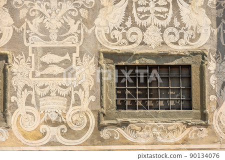 Closeup of the Ancient Palace - Palazzo della Carovana Pisa Tuscany Italy 90134076