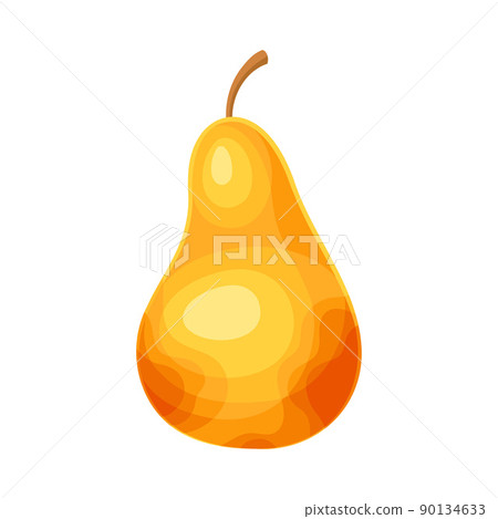 Whole Ripe Pear Pomaceous Fruit as Organic Garden Crop Vector Illustration 90134633