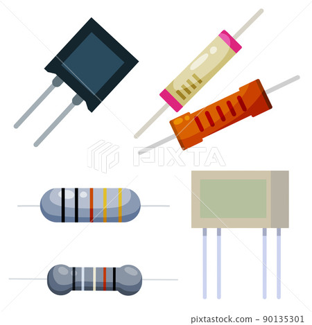 Resistor. Electrical engineering and electronics with two pins 90135301