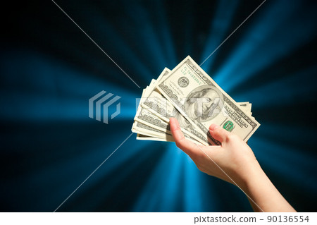 hand holding money hand holding money 90136554