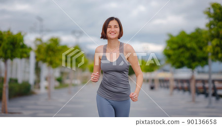 outdoor sports, workout and wellness concept. 90136658