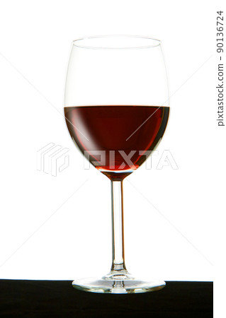 glass with red wine isolated on white glass with red wine isolated on white 90136724