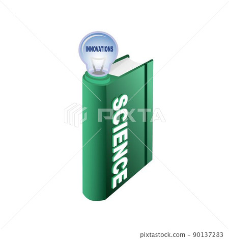 Cool and modern science book icon 90137283