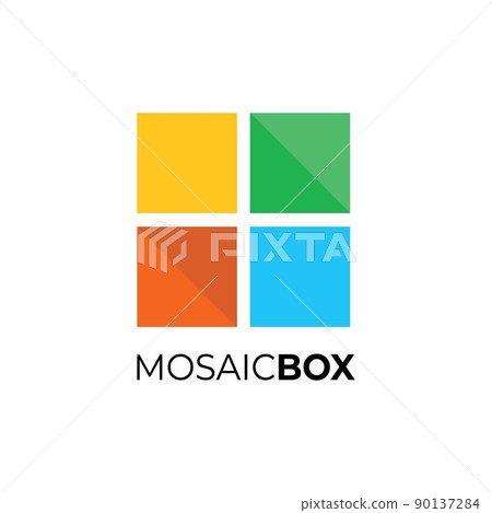 Cool and modern square mosaic symbol 90137284