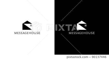 Unique and modern message house logo design 90137446