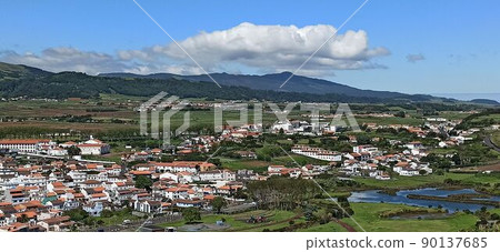 Landscape of the city port and surroundings 90137685