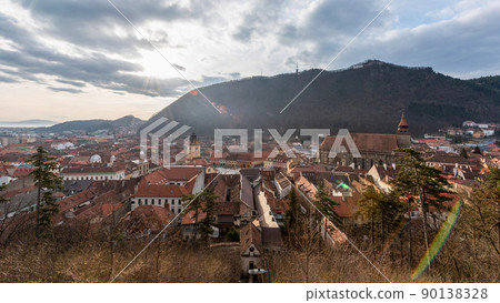 View of the old Brasov centre, Romania 90138328