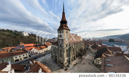 View of the old Brasov centre, Romania 90138336