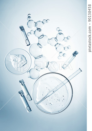 Abstract cosmetic laboratory. Chemical laboratory research. Cosmetic Essence Molecule Bubble Abstract cosmetic laboratory. Chemical laboratory research. Cosmetic Essence Molecule Bubble 90138458
