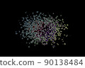 Abstract image of molecule on black background 90138484